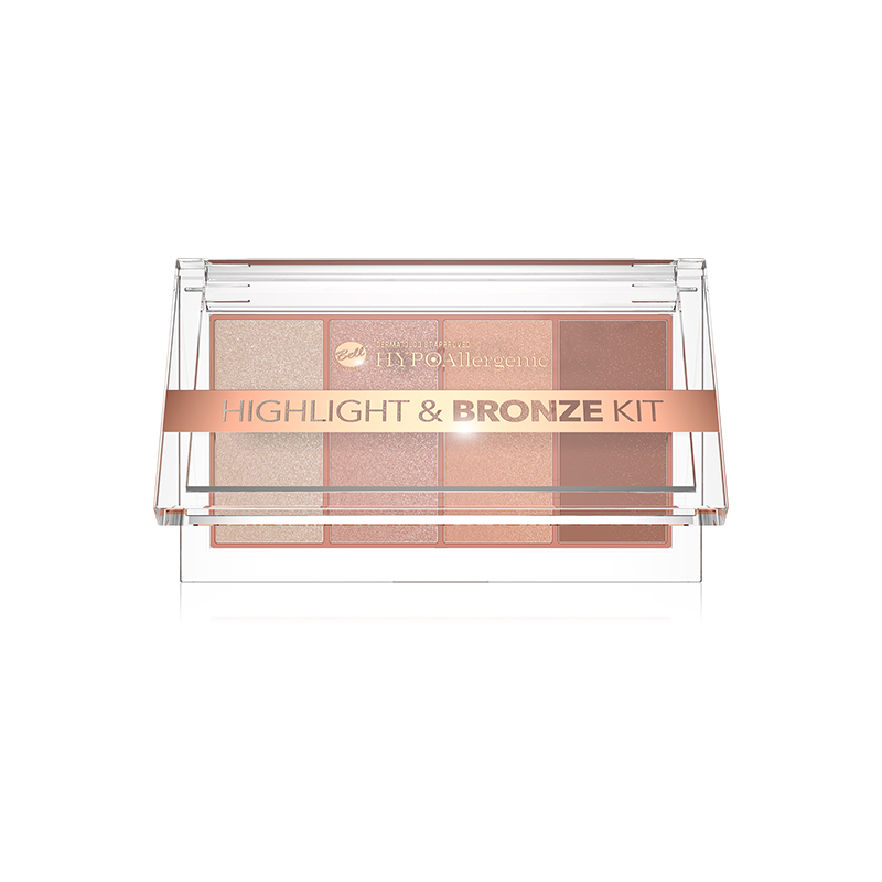 bronze-kid (1) باليت هايلايتر وبرونزر Bell HYPOAllergenic | 3 هايلايترات + برونزر في واحد | درجتين - Image 1